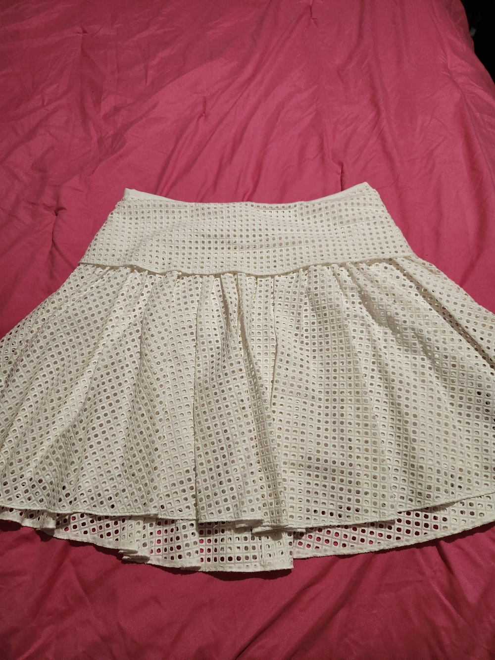 Rag & Bone White Eyelet Flared Women's Skirt